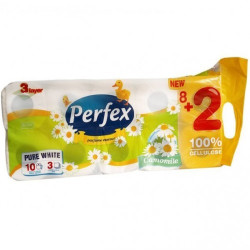 PERFEX тоалетна хартия , 3 пласта, Лайка, 10броя